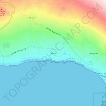 Mappa topografica Silveira, altitudine, rilievo