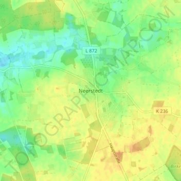 Mappa topografica Neerstedt, altitudine, rilievo