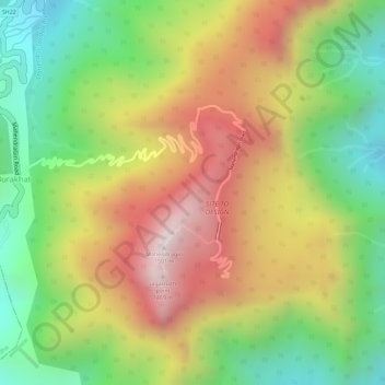 Mappa topografica Eastern Ghats, altitudine, rilievo