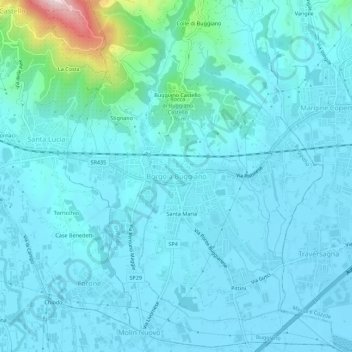 Mappa topografica Borgo a Buggiano, altitudine, rilievo