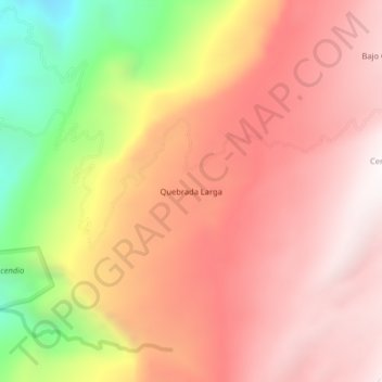 Mappa topografica Quebrada Larga, altitudine, rilievo