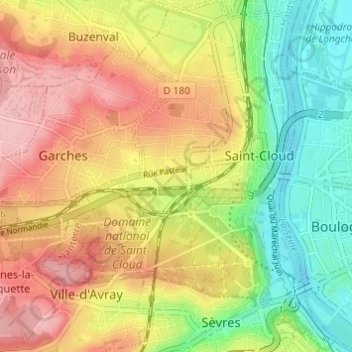 Mappa topografica Résidence Boucles de Seine, altitudine, rilievo