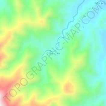 Mappa topografica Batangan, altitudine, rilievo