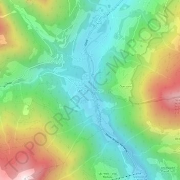 Mappa topografica Lutago, altitudine, rilievo