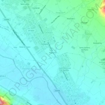 Mappa topografica Regnano, altitudine, rilievo