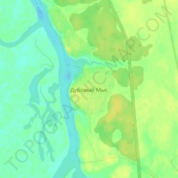 Mappa topografica Дубовый Мыс, altitudine, rilievo
