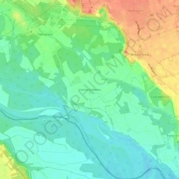Mappa topografica Cascina Gallarata, altitudine, rilievo