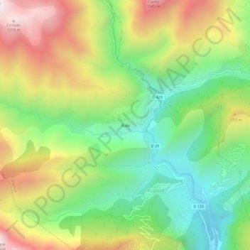 Mappa topografica Rubi, altitudine, rilievo