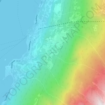 Mappa topografica Calchere, altitudine, rilievo