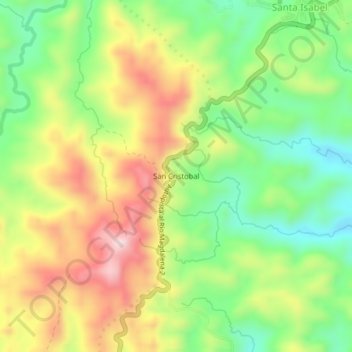 Mappa topografica San Cristobal, altitudine, rilievo
