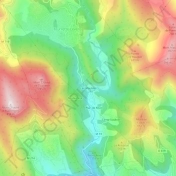 Mappa topografica Les Moulins, altitudine, rilievo