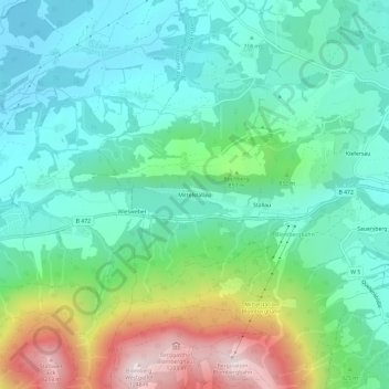 Mappa topografica Mittelstallau, altitudine, rilievo