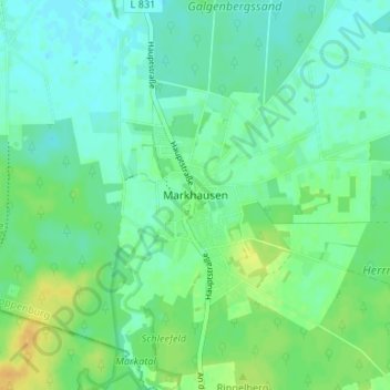 Mappa topografica Markhausen, altitudine, rilievo