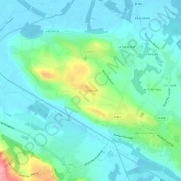Mappa topografica Le Villard, altitudine, rilievo