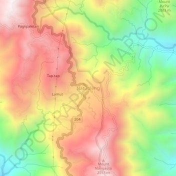 Mappa topografica Natubleng, altitudine, rilievo