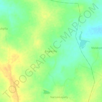 Mappa topografica Raiparthy, altitudine, rilievo