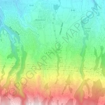 Mappa topografica La Ressource, altitudine, rilievo