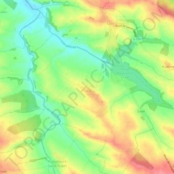 Mappa topografica A Enciau, altitudine, rilievo
