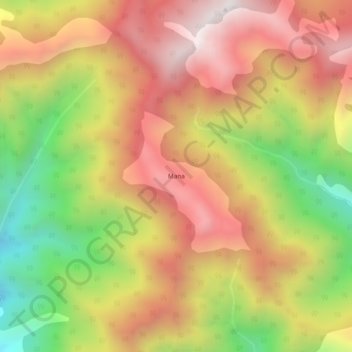 Mappa topografica Mana, altitudine, rilievo