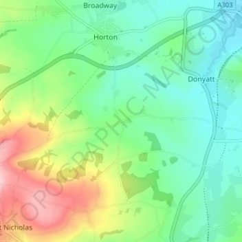 Mappa topografica Crock Street, altitudine, rilievo
