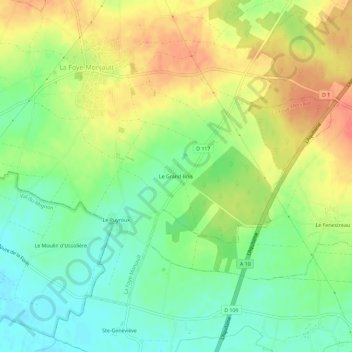 Mappa topografica Le Grand Bois, altitudine, rilievo