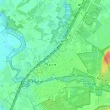 Mappa topografica Heide, altitudine, rilievo