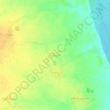 Mappa topografica Birgaon, altitudine, rilievo