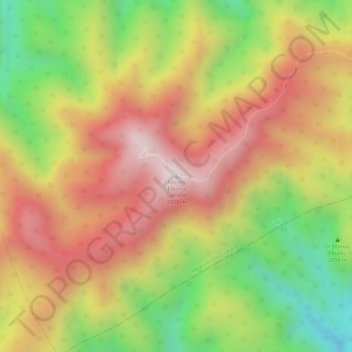 Mappa topografica Mount Eburru Summit, altitudine, rilievo