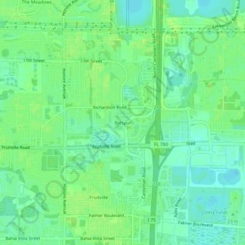 Mappa topografica Belspur, altitudine, rilievo
