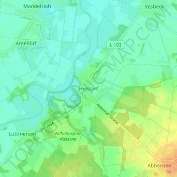 Mappa topografica Helstorf, altitudine, rilievo