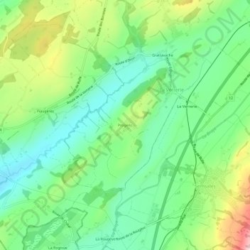 Mappa topografica Progens, altitudine, rilievo