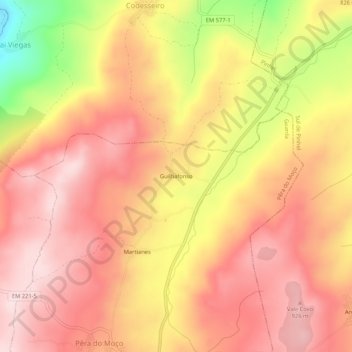 Mappa topografica Guilhafonso, altitudine, rilievo
