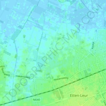 Mappa topografica Goorstraat, altitudine, rilievo
