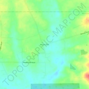 Mappa topografica Mount Zion, altitudine, rilievo