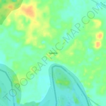 Mappa topografica Saladita, altitudine, rilievo