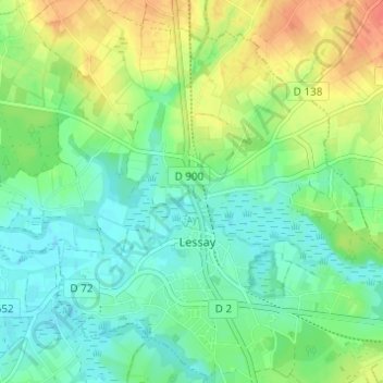 Mappa topografica Le Moulin, altitudine, rilievo