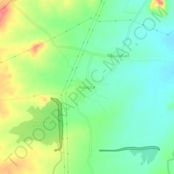 Mappa topografica Ainapur, altitudine, rilievo