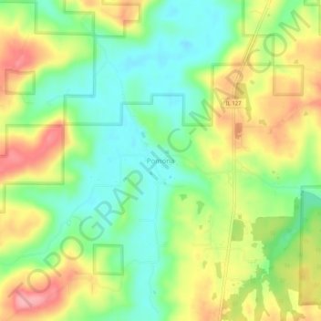 Mappa topografica Pomona, altitudine, rilievo