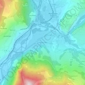 Mappa topografica Le Plan de Phazy, altitudine, rilievo