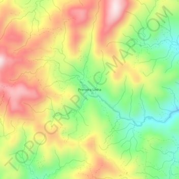 Mappa topografica Primeira Linha, altitudine, rilievo