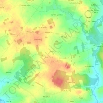 Mappa topografica Linho, altitudine, rilievo
