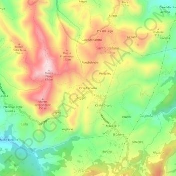 Mappa topografica Casa Pianazza, altitudine, rilievo