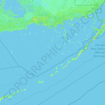 Mappa topografica Panhandle Key, altitudine, rilievo