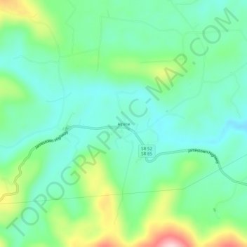 Mappa topografica Alpine, altitudine, rilievo