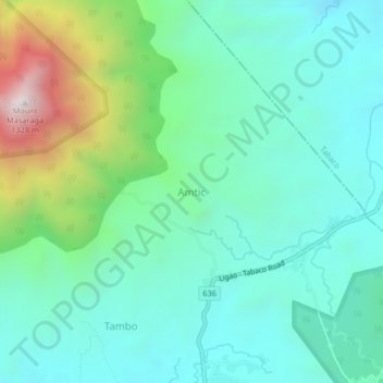 Mappa topografica Amtic, altitudine, rilievo