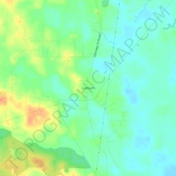 Mappa topografica Lanham, altitudine, rilievo