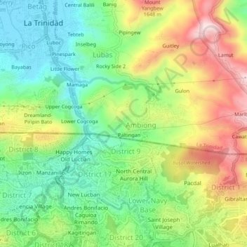 Mappa topografica Parapad, altitudine, rilievo