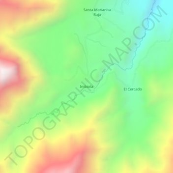 Mappa topografica Imbiola, altitudine, rilievo