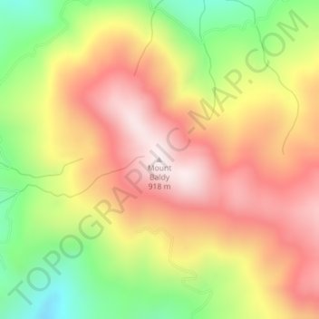 Mappa topografica Mount Baldy, altitudine, rilievo