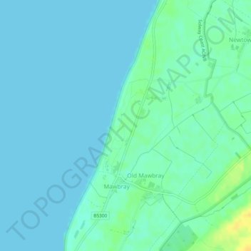 Mappa topografica Mawbray Banks Nature Reserve, altitudine, rilievo